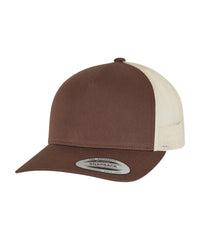 Flexfit 5-panel Retro Trucker 2-tone Cap - Mustang/Beige