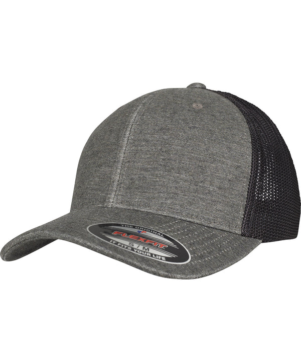 Flexfit Retro Trucker Melange Cap - Khaki/Black Mesh