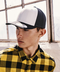 Flexfit Retro Trucker Coloured Front - Black/White/Black