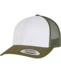Flexfit Retro Trucker Coloured Front - Moss Green/White/Olive