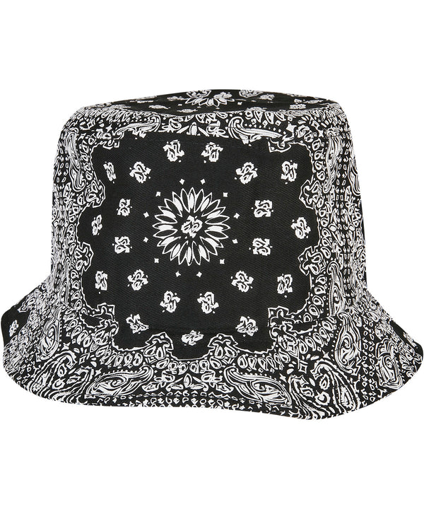 Flexfit Bandana Print Bucket Hat - Black