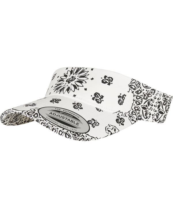 Flexfit Bandana Print Visor - White