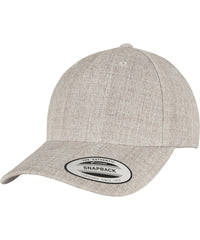 Flexfit Yp Classics 5-panel Premium Curved Visor Snapback Cap - Heather Grey