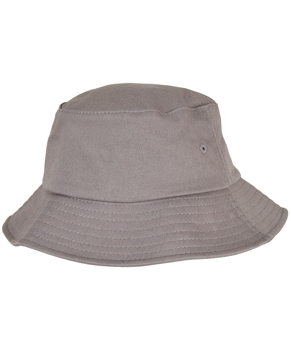 Kids Flexfit Cotton Twill Bucket Hat - Grey