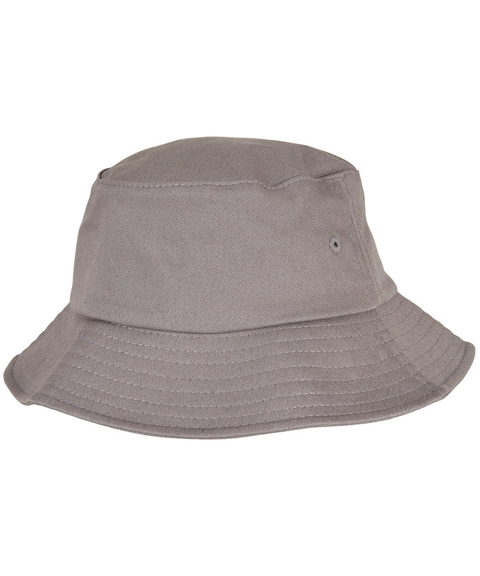 Kids Flexfit Cotton Twill Bucket Hat - Grey