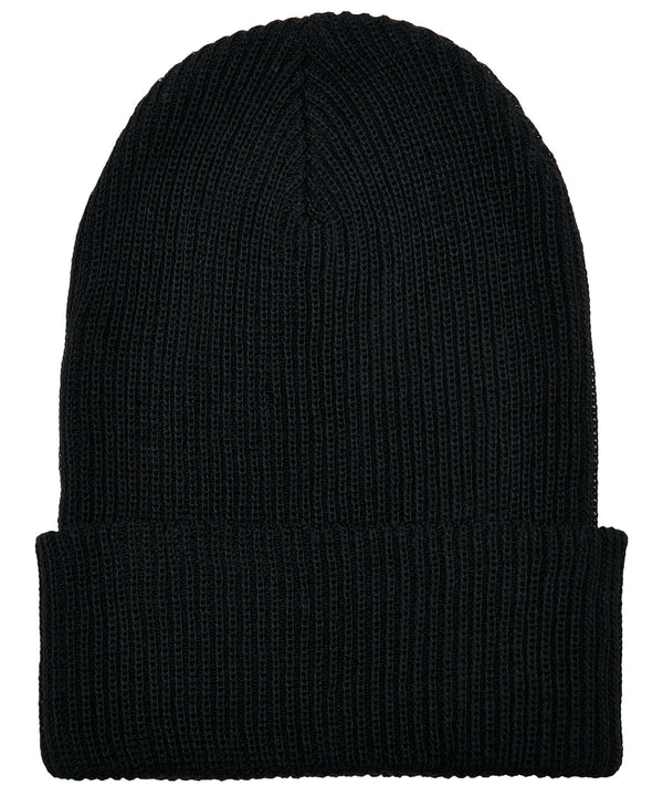 Flexfit Recycled Yarn Ribbed Knit Beanie - Black
