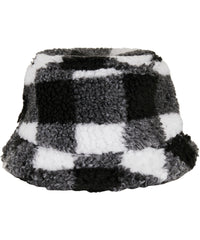 Flexfit Sherpa Check Bucket Hat - White/Black
