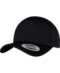 Flexfit Foam Trucker Cap Curved Visor - Black/Black/Black