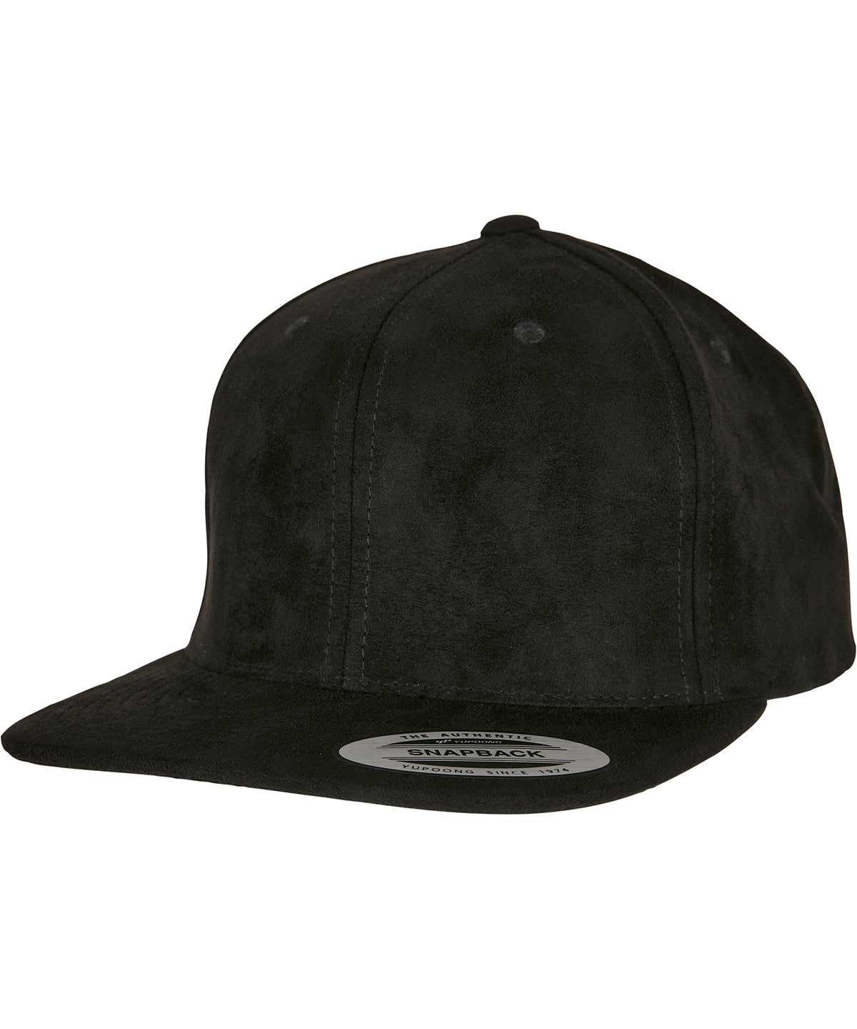 Flexfit Imitation Suede Leather Snapback - Black