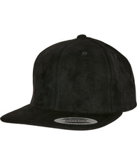 Flexfit Imitation Suede Leather Snapback - Black