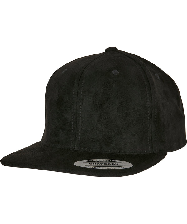 Flexfit Imitation Suede Leather Snapback - Black