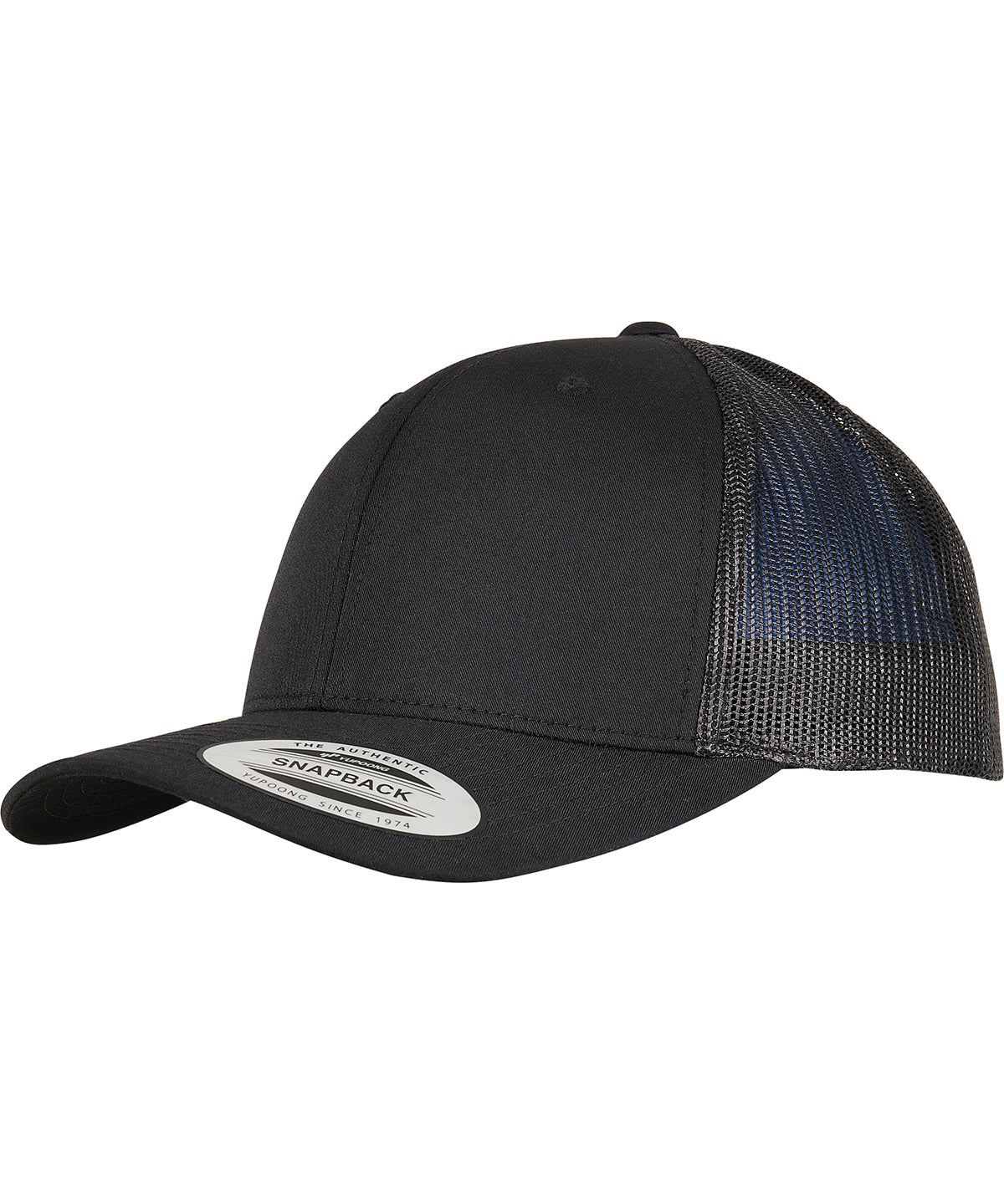 Flexfit Trucker Recycled Polyester Fabric Cap - Black