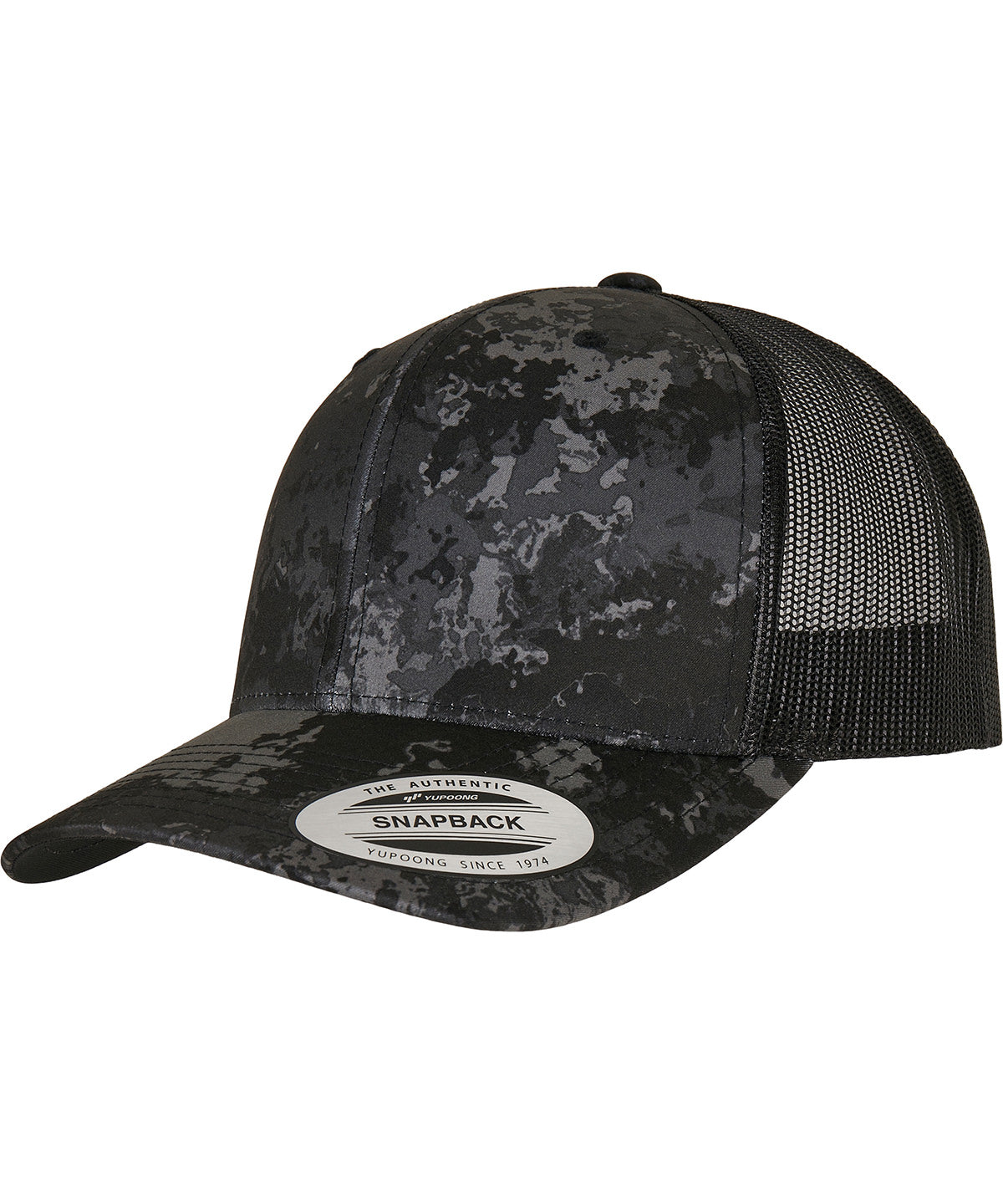 Flexfit Yp Classics® Veil Camo™ Retro Trucker Cap - Poseidon Black