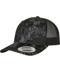 Flexfit Yp Classics® Veil Camo™ Retro Trucker Cap - Poseidon Black