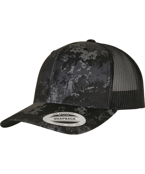 Flexfit Yp Classics® Veil Camo™ Retro Trucker Cap - Poseidon Black