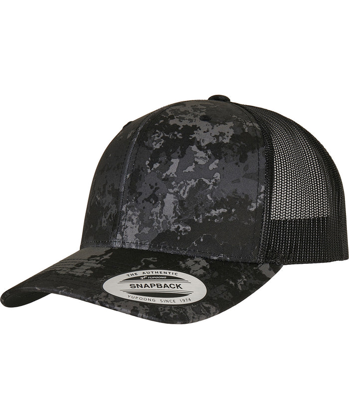 Flexfit Yp Classics® Veil Camo™ Retro Trucker Cap - Poseidon Black