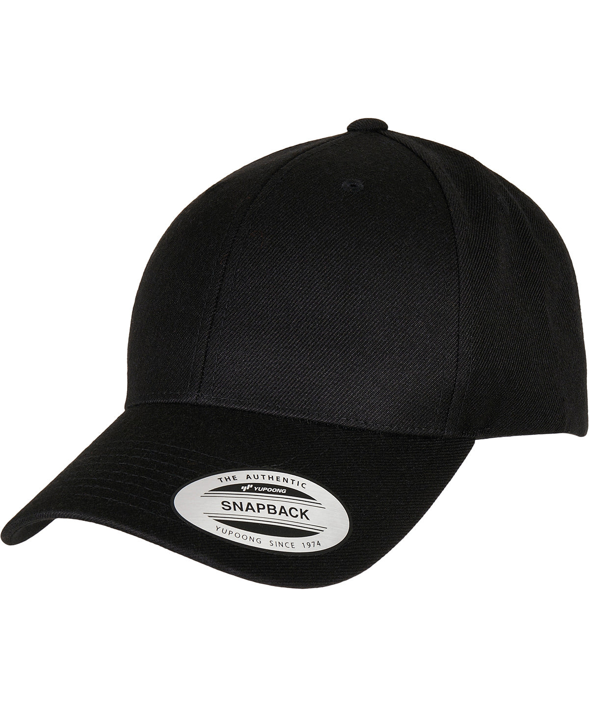 Flexfit Premium Curved Visor Snapback Cap - Black