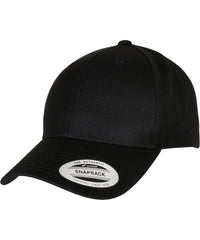 Flexfit Premium Curved Visor Snapback Cap - Black