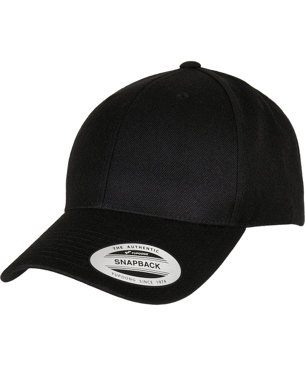 Flexfit Premium Curved Visor Snapback Cap - Black