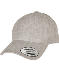 Flexfit Premium Curved Visor Snapback Cap - Heather Grey