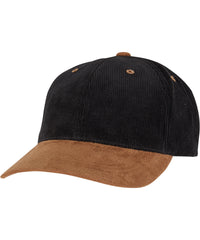 Flexfit Corduroy Classic Suede Cap - Black/Caramel