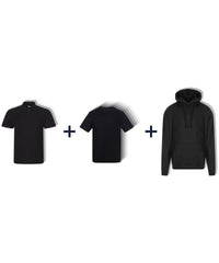 Workwear Week Pack in Black - 3 Polos, 5 T-Shirts and 2 Hoodies