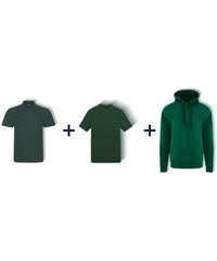Workwear Week Pack in Bottle Green - 3 Polos, 5 T-Shirts and 2 Hoodies