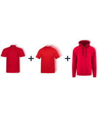 Workwear Week Pack in Red - 3 Polos, 5 T-Shirts and 2 Hoodies
