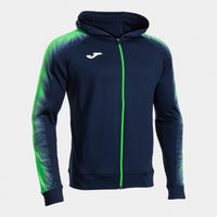 Joma Elite XI Zip-up Hoodie (Adult) - Fluorescent Green Navy Blue