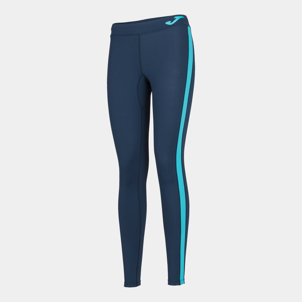Joma Long Mesh Leggings (Junior) - Fluorescent Turquoise Navy Blue