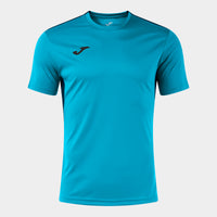 Joma Winner IV Short Sleeve T-shirt (Adult) - Fluorescent Turquoise Dark Navy