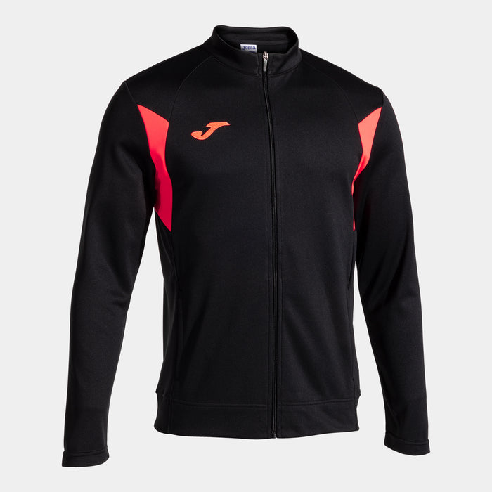 Joma Winner III Full Zip Sweatshirt (Junior) - Black Fluorescent Coral