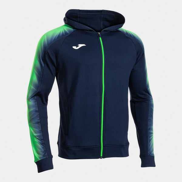 Joma Elite XI Zip-up Hoodie (Junior) - Fluorescent Green Navy Blue