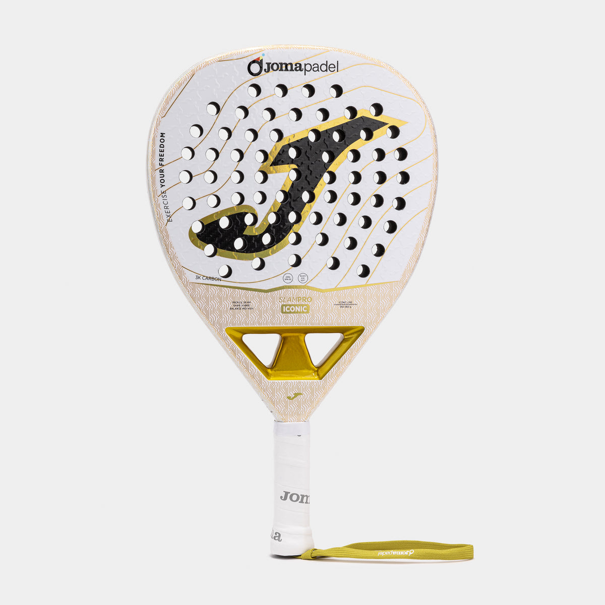 Joma Slam Pro Iconic Paddle Racket - White Gold
