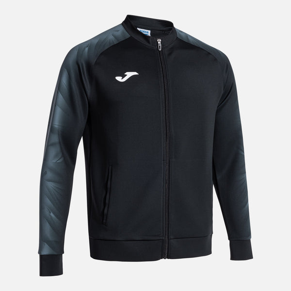 Joma Elite XI Full Zip Sweatshirt (Adult) - Dark Gray Black