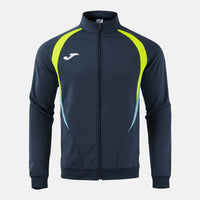 Joma Championship Full Zip Sweatshirt (Junior) - Fluorescent Yellow Dark Navy