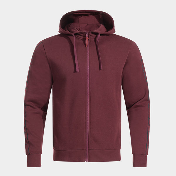 Joma Icono Street Zip-up Hoodie (Adult) - Burgundy Black