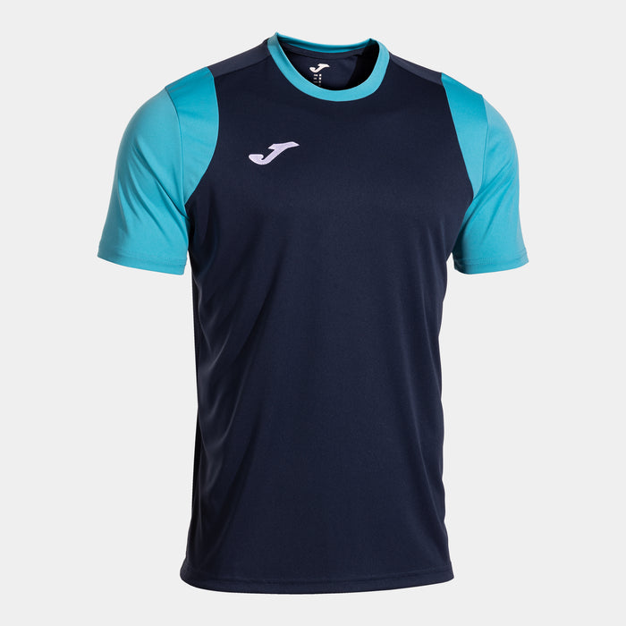 Joma Final Basket II Short Sleeve T-shirt Turquoi (Adult) - Fluorescent Turquoise Dark Navy