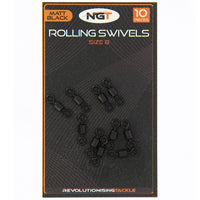 NGT Matt Black Size 8 Swivels