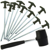 NGT Bivvy 10 Peg Set With Mallet