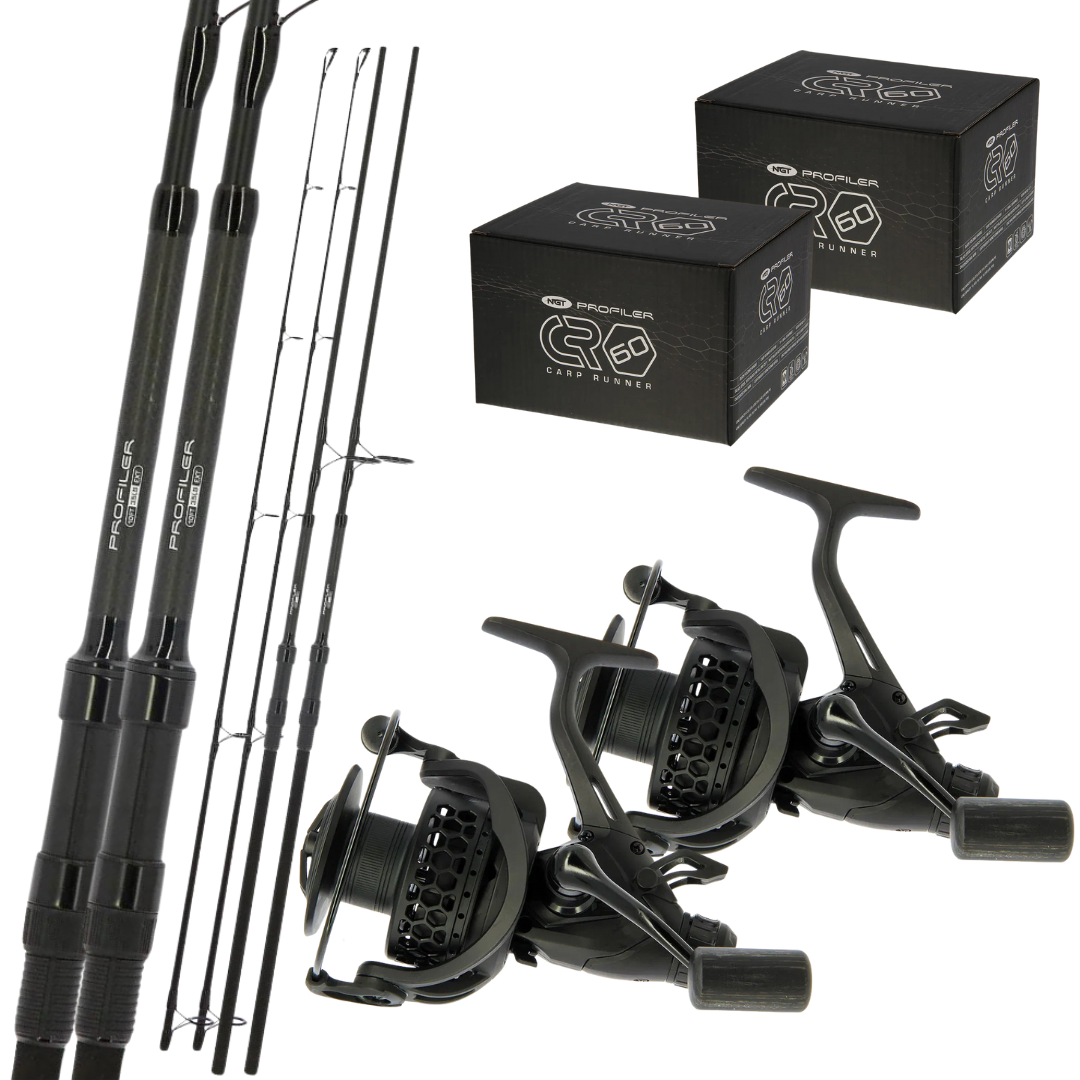NGT 10ft Profiler Rods x2 & CR60 Reels x2