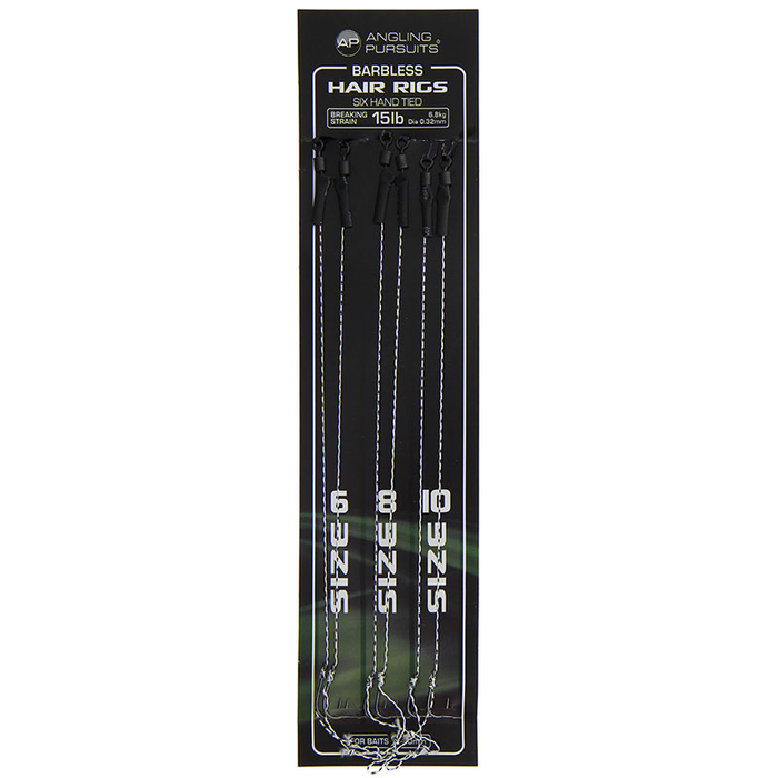 6 Pack Of Barbless Hair Rigs