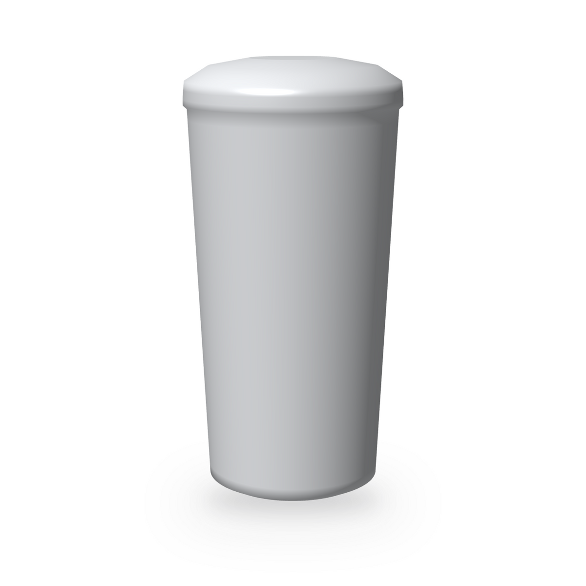 Blank white 14oz stainless steel travel mug with lid, ready to be personalised